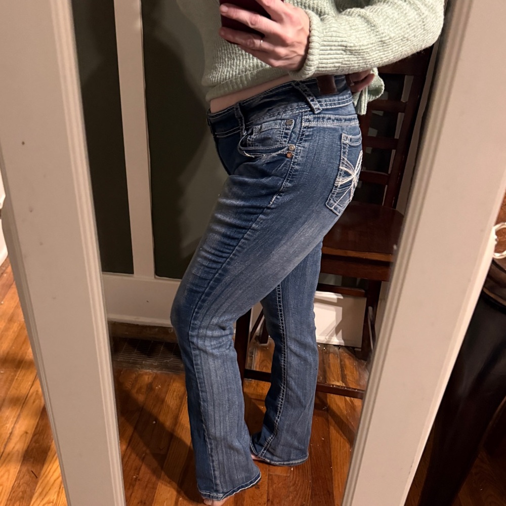 Wallflower Women's Boot Cut Jeans in Blue - Picture 2 of 7
